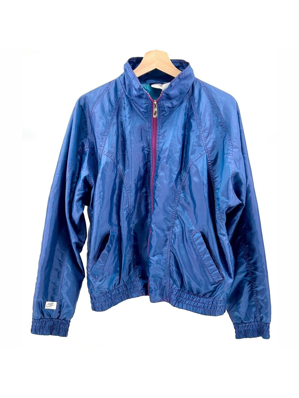 Vintage 90s Nike Blue Iridescent Athletic Windbreaker Jacket